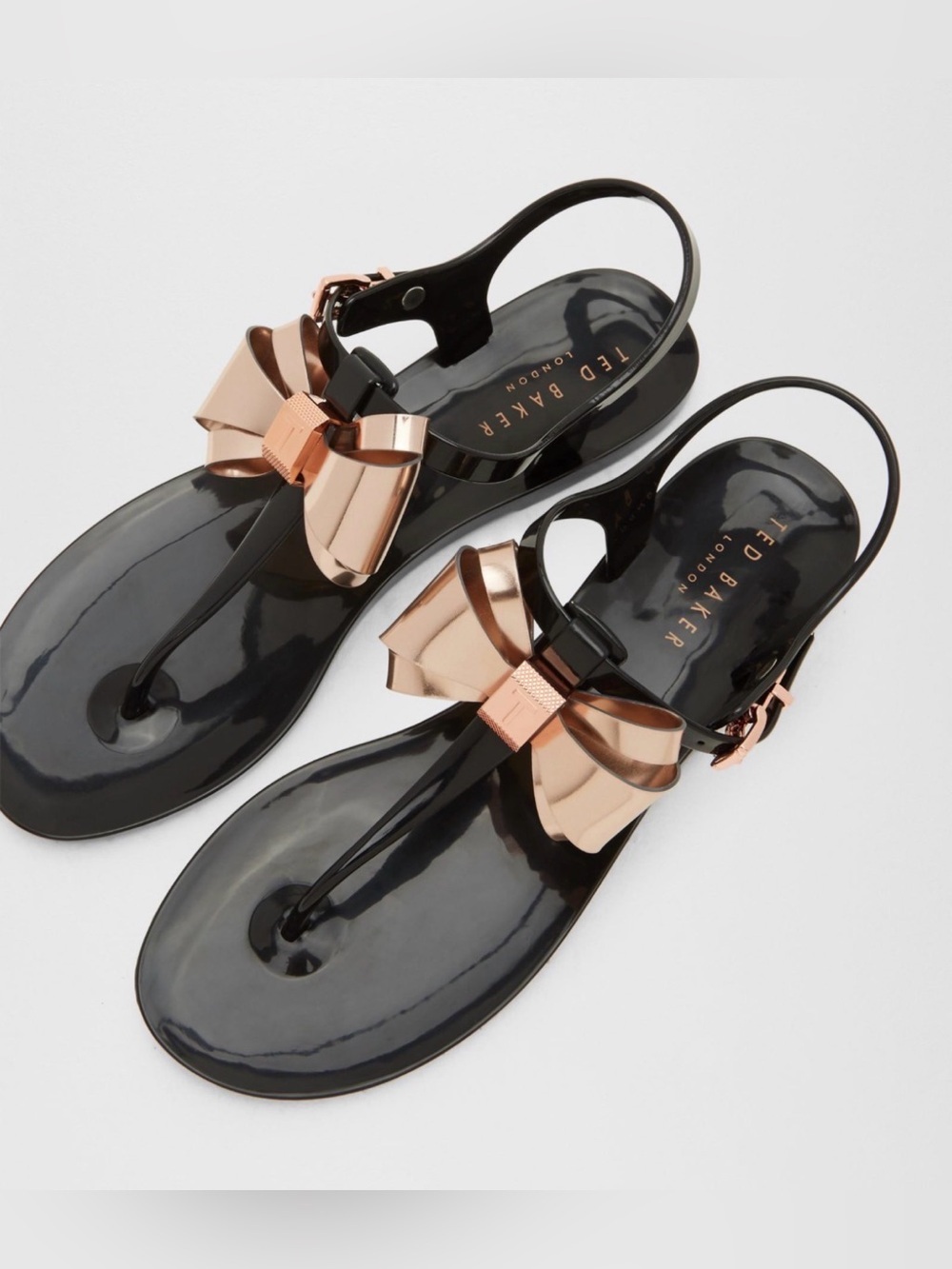TED BAKER JELLY CAMARIL Gold BOW SANDAL 41 - 9.5